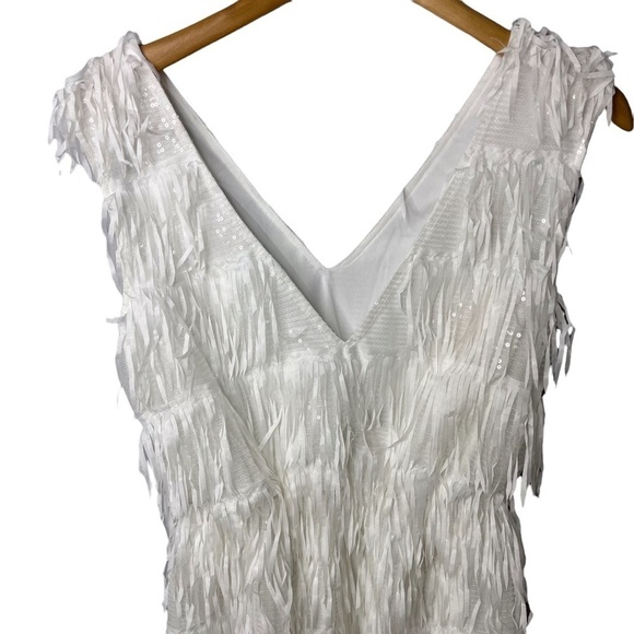 Southern Fried Chics Promise Forever Dress White Fringe Size Large Bride Country - Picture 4 of 7